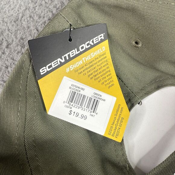 Scent Blocker Hat Green Strap Back Ball Cap Shield Logo Outdoors Hunting NWT Men - Picture 8 of 12